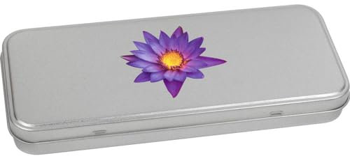 Azeeda 'Water Lily' Metal Hinged Stationery Tin/Storage Box (TT00241435)