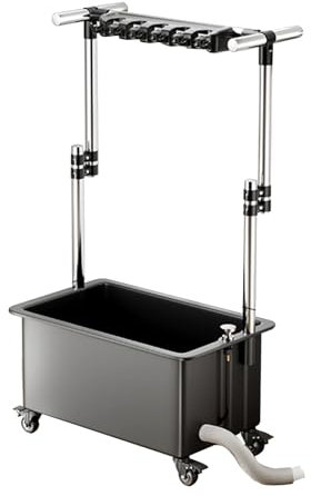 Wischbecken Aus Kunststoff, Waschbecken Für Waschküchen, Bodenstehender Wischeimer Für Den Haushalt Mit 360°-Brems-Universalrädern Für Gewerbliche Küchen(A-90x48x110cm)