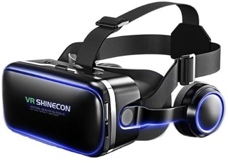 Occhiali 3D VR per telefono cellulare, con auricolare 3D VR, occhiali per realtà virtuale, PC, intrattenimento, anti-luce blu, adatti per iPhone e Android 4,5-7,3 pollici