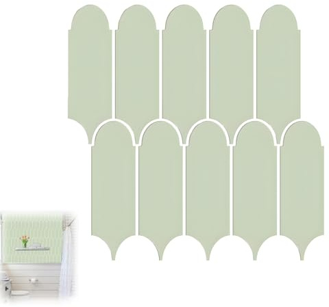 10 Piezas Vinilos Baño Azulejos, Azulejos Adhesivos Cocina, Fáciles de Limpiar, Impermeables y Resistentes al Aceite, Azulejo Adhesivo, para Dormitorio, Decoraciones de Pared de Acento