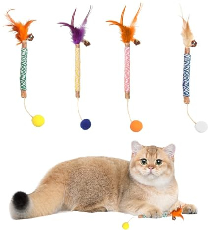 QEDBOJE 4 Piezas Palitos de Hierba Gatera para Gatos, Gato, Palos Catnip Natural, Juguetes Elimina el Sarro y la Halitosis, Limpia los Dientes, Ayuda con Mal Olor, Catnip