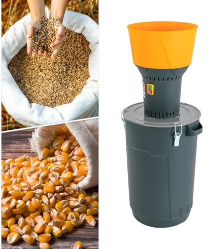 Molinillo eléctrico de cereales (1300 W, 60 L, para piensos, con 5 tamices, para todos los tipos de cereales, trigo, cebada, maíz, avena)