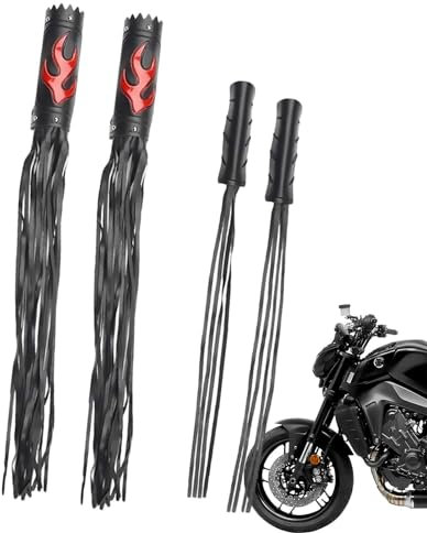 Motorcykelstyre – svart läder cykel motorkoppling bromsspak skydd med fransar – motorcykel modifiering retro flamma styre styre hårband