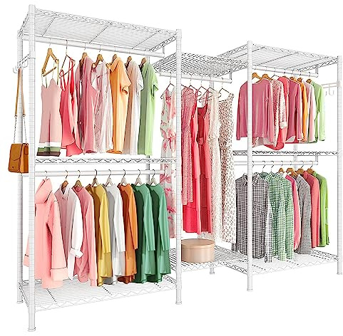 Uptyia Armario Abierto Modular con Estantes y Barras Ajustables