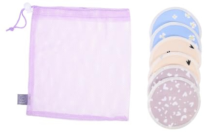 Vaguelly Coussinets D’allaitement Lavables Anti-fuite, Tissu Imprimé Polyester-coton Revêtement Tpu, 1 Set, Confortables pour Maternité