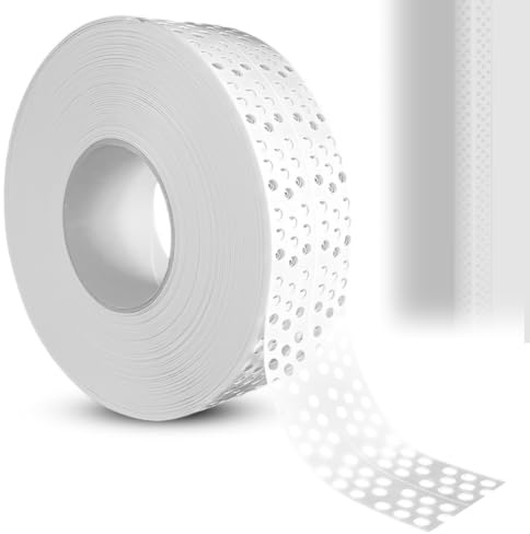 Zinueen Cinta para juntas para paneles de yeso, riel de esquina, 50 mm x 40 m, tira de esquinas mágicas para juntas de pared, autoadhesiva, protección de bordes de PVC para placas de yeso, paredes y