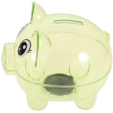 minkissy Tirelire Cochon Transparente pour Garçon Fille Boîte à Plastique Décoration et Apprentissage de Lépargne Cadeau Personnalisé Garçon Fille