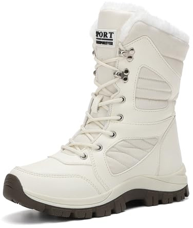 Stivali da neve da donna, invernali, caldi, metà polpaccio, stivali imbottiti, da donna, antiscivolo, scarpe da trekking, sci, impermeabili, stivaletti imbottiti, comfort, stivaletti ortopedici