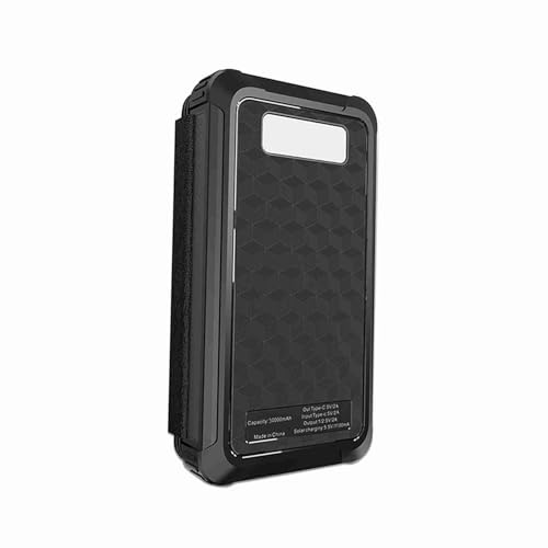 WOHPNLE Solar Power Bank, capacità 30000mAh Caricatore Wireless Portatile Batteria Pieghevole Resistente all'Acqua Antiurto per attività all'aperto