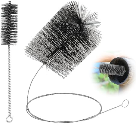 yotutun 2 Stück Ofenrohrbürste Set, Kaminbürste Stange Set, ø170 mm/40 mm Ofenrohrbürste Kaminbesen Schornsteinbesen mit Schubstange und Stahldraht, Kaminbürste für Schornstein Kamin Ofenrohr