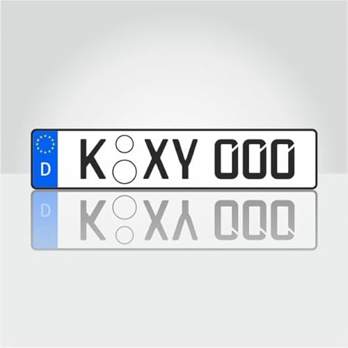 Kennzeichenonline24 KFZ-Kennzeichen 520x110mm, DIN-Zertifiziert für Auto und Fahrradträger (2 Stück) (460x110)