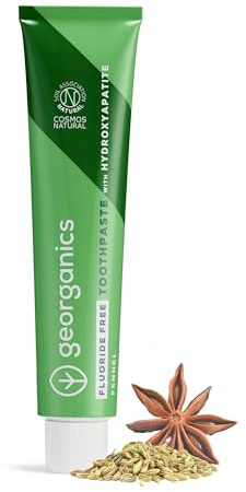Georganics Natural Fennel Toothpaste – 75ml – Mint-Free – Fluoride-Free with Hydroxyapatite for Enamel Care – Vegan & Plastic-Free