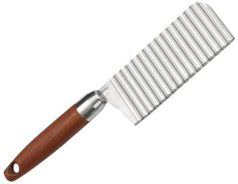 OSALADI Couteau Ondulé Coupe-frites Manuel en Acier Inoxydable 430 pour Pommes de Terre, Trancheuse Multifonction Légumes et Fruits, Lame Épaisse pour Frites Gaufrées, Ustensile la