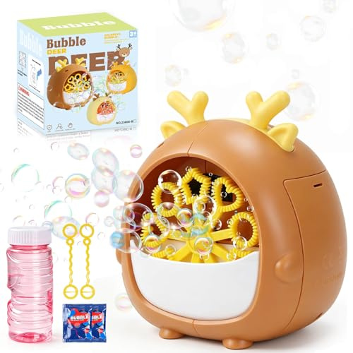 Aooess Bubble Machine for Kids Automatic Bubble Maker for 3+ Year Old Kids | Gifts for Age 3 4 5 6 7 10 Girls Boys Birthday, Bubbles Blower Toys Summer Outdoor Bath Garden Party