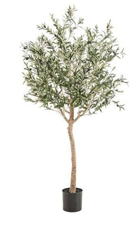 Olea Europaea - Plante artificielle d'olivier - 180 cm - Arbre artificiel de qualité supérieure avec feuilles et olives réalistes - Plante décorative à feuilles persistantes - Sans entretien et