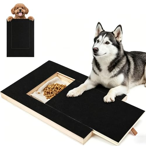 Veebmys Tabla para Rascar para Perros con Caja para Golosinas, Lima para Uñas con Papel de Lija Reemplazable, Herramienta de Entrenamiento Interactiva para Perros Pequeños a Medianos