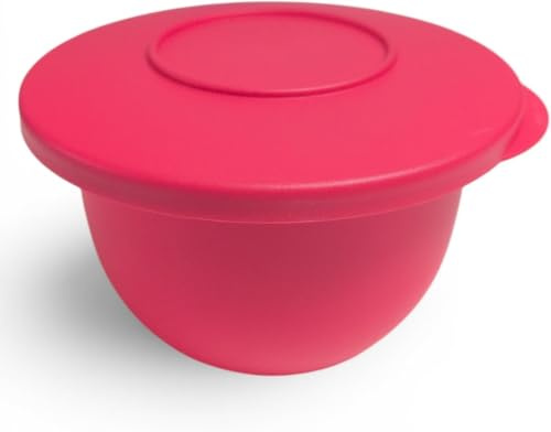 Tupperware Cuenco original de Jungle Welle de 1,3 litros, color rojo con tapa, cuenco para servir, recipiente para alimentos, sin BPA, apilable, ensaladera, recipiente de almacenamiento para cocina y