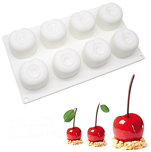 Silicone Cherry Shape Cupcake Molds - Nonstick Bakeware for Fondant Chocolate Cakes, Wedding Cookies & DIY Decorating
