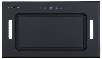 Cookology BUGL520BK/A+ Energy A+ Rated Black Glass 52cm Integrated Canopy Cooker Hood