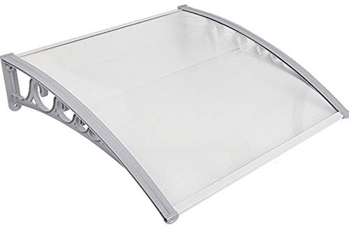 Turefans Auvent Porte d'entrée, Marquise en Panneau PC, Coupe-Vent, Étanche à la Pluie, Résistant aux UV (60 * 100cm)