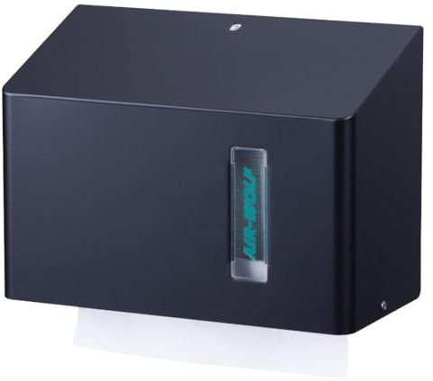 Papierhandtuchspender Omega Mattschwarz für 300 Tücher Für C- oder Z-Falzung
