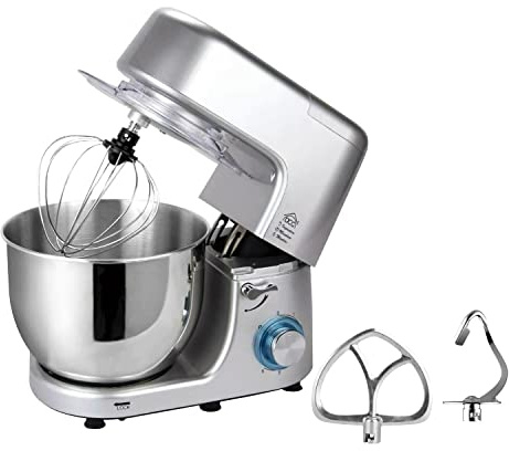 DCG KM1508. Amasadora planetaria con cuba de acero inoxidable, potente motor 1400 W 8 litros. 6 velocidades. Accesorios incluidos