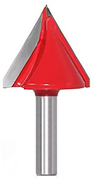 ExcInter - Punta per fresatura a V con gambo da 8 mm, 1 pezzo 60° diametro 32 mm 3D a forma di V CNC per incisione, lavorazione del legno, pulizia fresatura