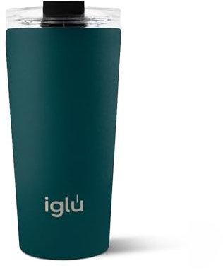 iglu Reusable Coffee Cup | Thermal Insulated Stainless Steel Travel Mug with Screw Lid | Leakproof & Double Walled - Great for Hot & Cold Drinks | Premium Eco-Friendly Gift (Atlantis, 16oz)