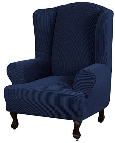GUYIRT Sesselhusse Wasserabweisend Husse Für Ohrensessel 1 Stück Sesselhusse Strecken Ohrensessel Überzug Jacquard Ohrensessel Überzug Für Kinder Haustiere -blau