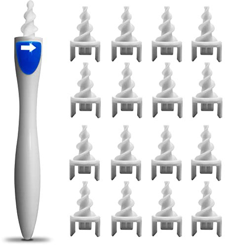 RE-GEN Ear Wax Removal Ear Cleaner Spiral Tool Set, 16pc Reusable Tips