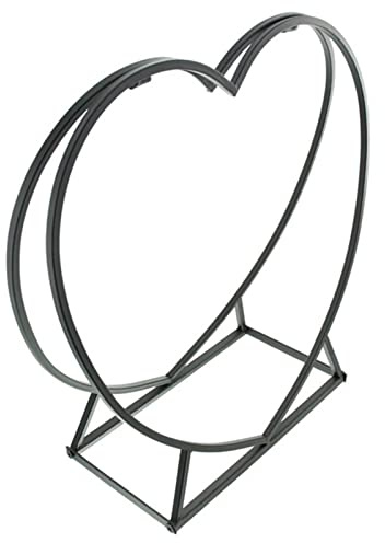 Portalegna per Camino Scaffali per Legna Da Ardere A Forma Di Cuore - Cerchio per Tronchi In Ferro Battuto per Stufe A Legna per Interni Ed Esterni, Porta Legna Da Ardere per Portico Posteriore
