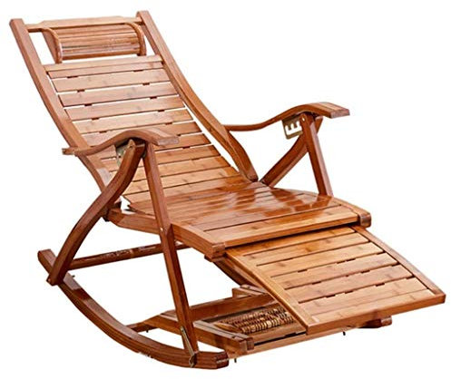 Campingstühle, Gartenliegen, Klappstuhl, Bambus, Schaukelstuhl, Terrasse, Gartenstuhl, Outdoor, Freizeit, Sonnenliege, klappbar, Strandstuhl, Liege (Farbe, Holzfarbe), Holzfarbe