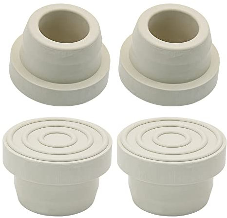 Ganivsor Lot de 4 butoirs d'échelle de piscine (blanc) pour piscine creusée – Bouchons d'extrémité en caoutchouc pour échelle de piscine de 4,8 cm de diamètre intérieur