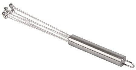 Egg Beater Stainless Steel Balls Whisk Manual Egg Beaters Hand Stirrer for Sauces Cream Cooking Blender(Silver)