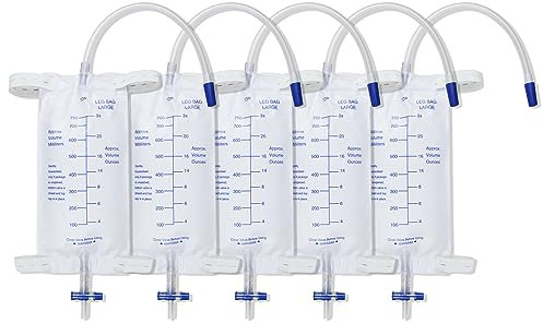 Confezione da 5 sacchetti da 750 ml, con 2 cinghie, valvola anti-reflusso (750 ml)