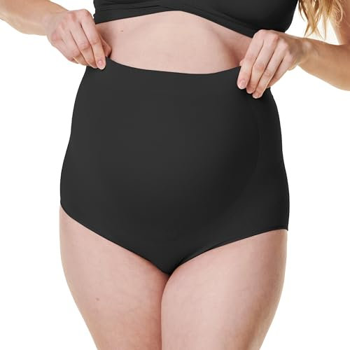 Bravado Designs Bragas de maternidad, ropa interior de embarazo sin costuras de cintura alta para mujer, Negro, XL