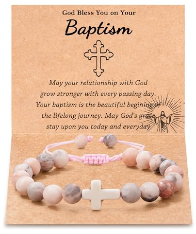 Tarsus Baptism Gifts for Girl, Baptism Decorations Favors Cross Bracelet Christian Religious Catholic Gifts For Girls