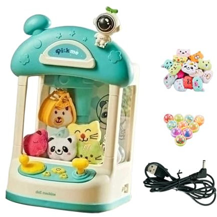 F Fityle Kleiner Greifautomat Süßigkeitenspender Elektronisches Arcade-Spiel Indoor Rollenspiel Partygeschenke Geburtstagsgeschenke Verkaufsspielzeug, Blau