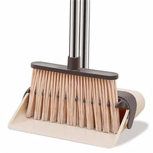LVUNZJCA Juego de Escoba y Recogedor Juego de recogedor de Escoba Plegable, Escoba doméstica combinada, Pala de Barrido de Dientes for raspar el Pelo Suave de 2 Piezas para Barrer