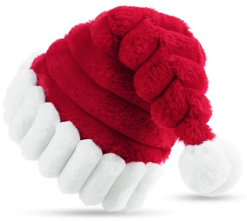 CITÉTOILE Erwachsener Weihnachtsmütze, Weihnachtsmütze für Frauen und Herren, Neuartiger Weihnachtshut, Deluxe Velvet Weihnachtsdekoration, Xmas Hat für Party Halloween, Rot