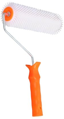 LOVIVER Rullo per rasatura a spillo, liscio a bolle, impugnatura ergonomica Utensile manuale per pavimento in lattice Rullo per rasatura autolivellante per, dente corto