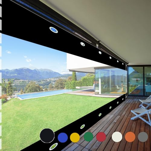 Pergola Gazebo Transparente，wasserdichte Plane Trennvorhang,Klarsicht Schutzplane,Pavillon Plane,Schwere Plane mit Ösen,für Draussen Garage Terrass, (Höhe x Breite:2x4m/6.56x13.12ft)