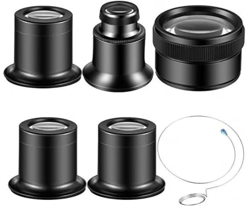 Hopbucan Juwelier-Uhrenlupen-Werkzeug, Tragbares Monokulares Vergrößerungsglas, Lupenlinse 5X, 10X, 15X, 20X, 30X für Augenlupenlinse