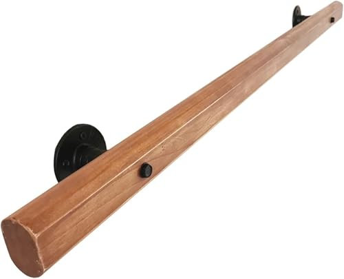 Yoeoefuo Treppengeländer Stair Railing Balkongeländer Länge 30–300cm Geländer Aus Holz Sicherheitsgeländer Innen Und Außen Wandhandlauf Leitplanke Terrassengeländer Easy Installation(70cm)
