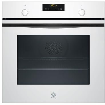 Balay - Horno multifunción con función vapor, 60 cm, Pirólisis y Aqualisis, Control Comfort, 10 recetas, Raíles Flex, Cristal Blanco, 3HA5749B3