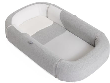 Chicco Mommy Pod 3in1, Riduttore Lettino Neonato, 81 cm x 49 cm, Nido per Bebè, 0-3 mesi per la Nanna, 0-8 mesi per il Tummy Time, Rivestimento in Cotone Organico, Lavabile in Lavatrice, Grigio