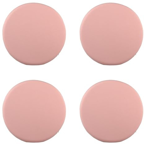 4er Set Sitzkissen Rund 35x35 cm - 3.5 cm Hoch rutschfest & Gemütlich Stuhlauflage - Abnehmbar & Waschbar Baumwolle Stuhlkissen für Wohnzimmer, Büro, Konferenzraum, Küche, Gartens, A-4er Rosa
