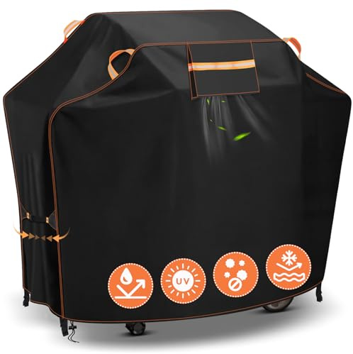 GARPROVM Gasgrill Abdeckhaube, Wetterfeste Abdeckung 420D Wasserdichtes Oxford Gewebe mit Belüftung, Outdoor Schutzhülle für Gasgrill, 183 x 66 x 130 cm