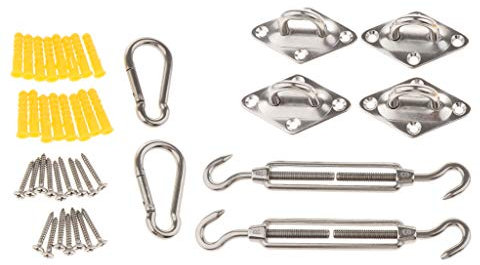 Quadrilateral Sun Shade Sail Stainless Steel Hardware Installation Kit 6 mm