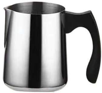 ZIHDKE Jarra Leche Barista Taza de Cera con Mango for Espuma de Leche, de Acero Inoxidable, 600/900ml, Espresso Artesanal, Taza de Espuma for Crema de Leche, café en casa, 2 uds.(900ml)